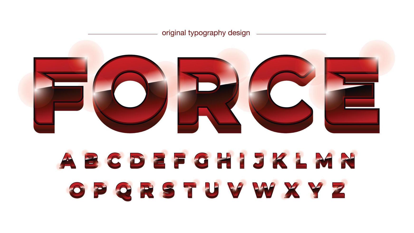 rood metallic 3d sporttypografie in hoofdletters vector