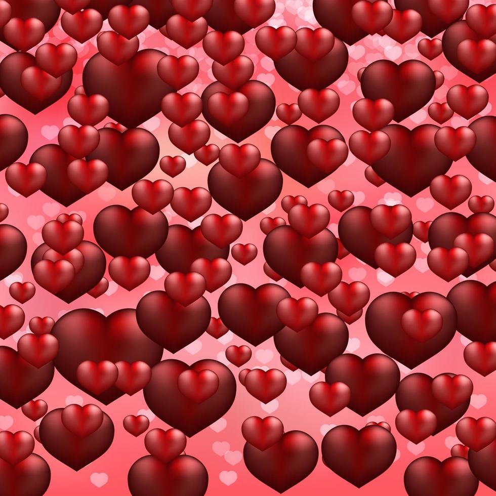realistische rode harten confetti op roze achtergrond met kleurovergang. Valentijnsdag vectorillustratie. gemakkelijk te bewerken ontwerpsjabloon. vector