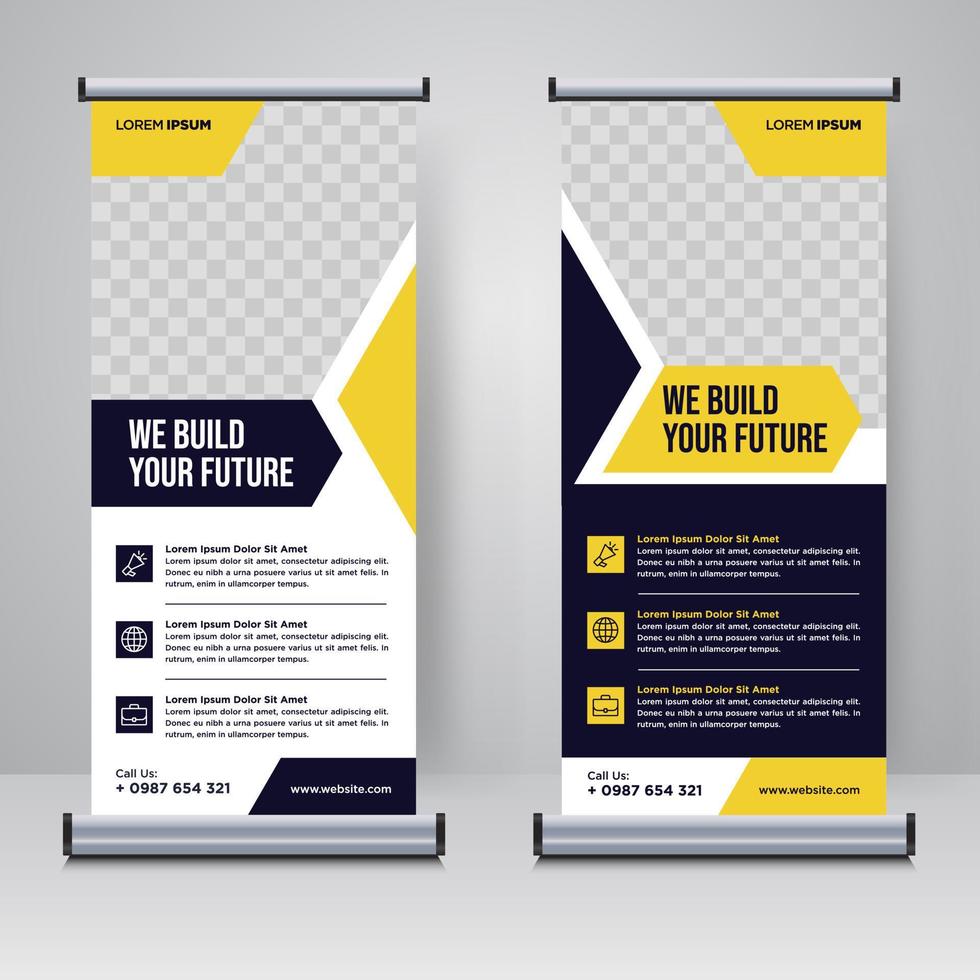 corporate rollup of x banner ontwerpsjabloon vector