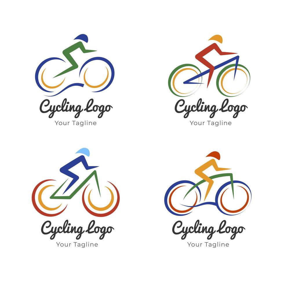 set van fietsen logo sjabloon vector