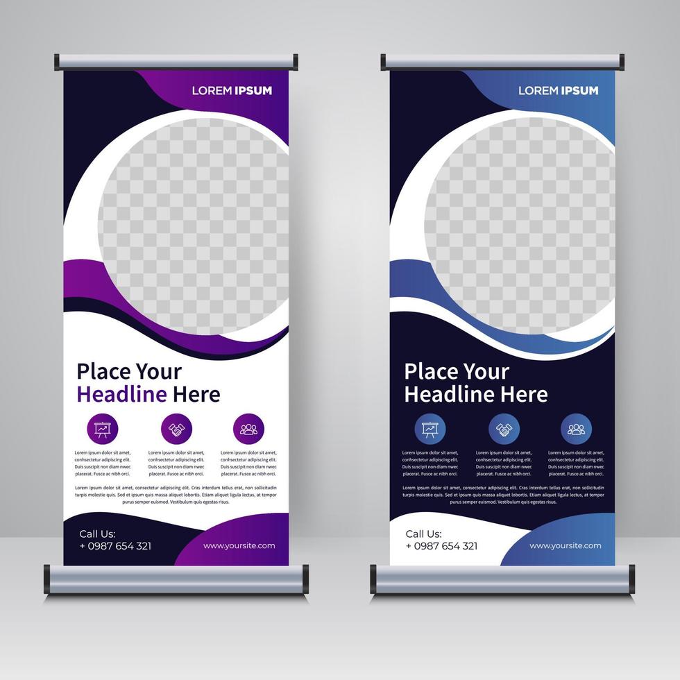 corporate rollup of x banner ontwerpsjabloon vector