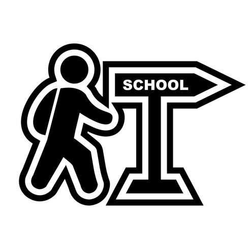 Wandelen naar school pictogram ontwerp vector