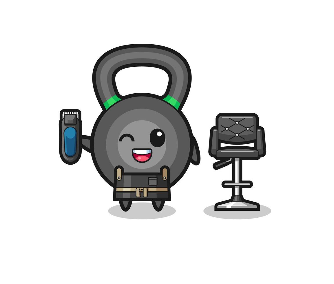 kettlebell barbershop houdt een trimeer vast vector