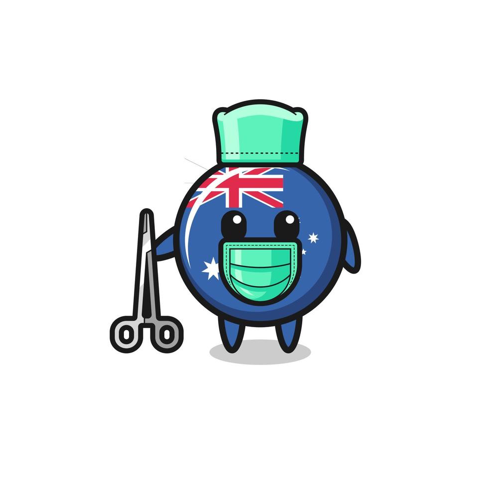 chirurg australië vlag mascotte karakter vector