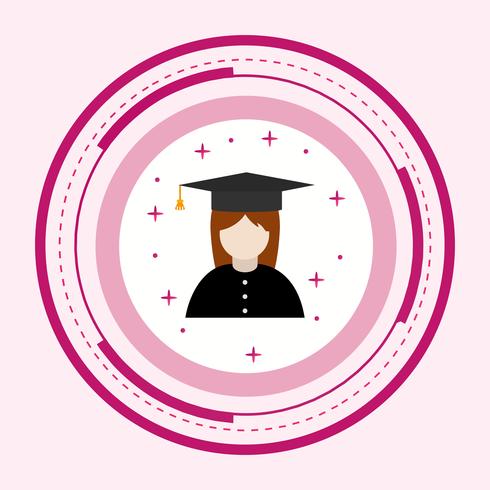 Vrouwelijke student pictogram ontwerp vector