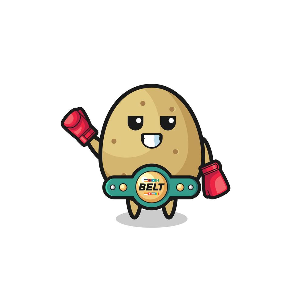 aardappel bokser mascotte karakter vector