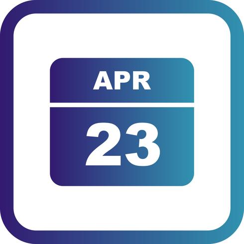 23 april Datum op een eendaagse kalender vector