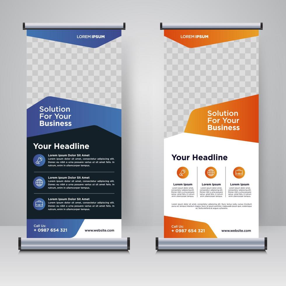 corporate rollup of x banner ontwerpsjabloon vector