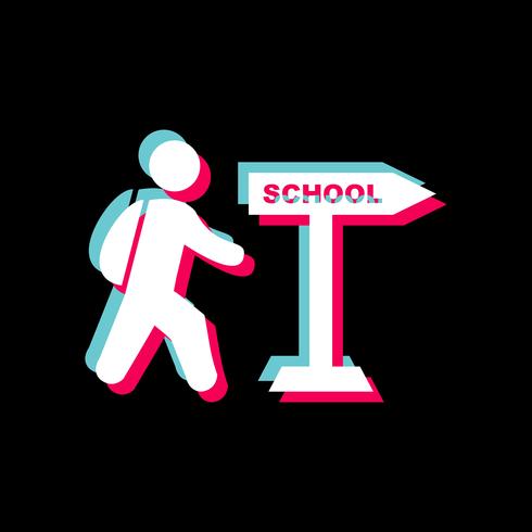 Wandelen naar school pictogram ontwerp vector