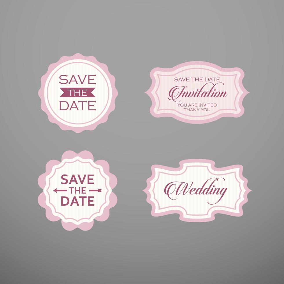 set bruiloft label, badges, ontwerpelementen vector