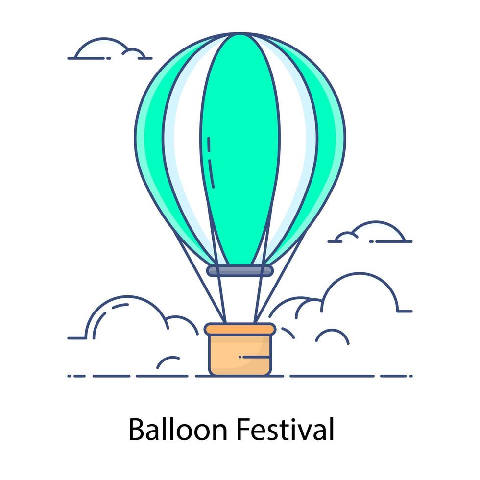 ballonfestivalpictogram in bewerkbare vlakke stijl vector