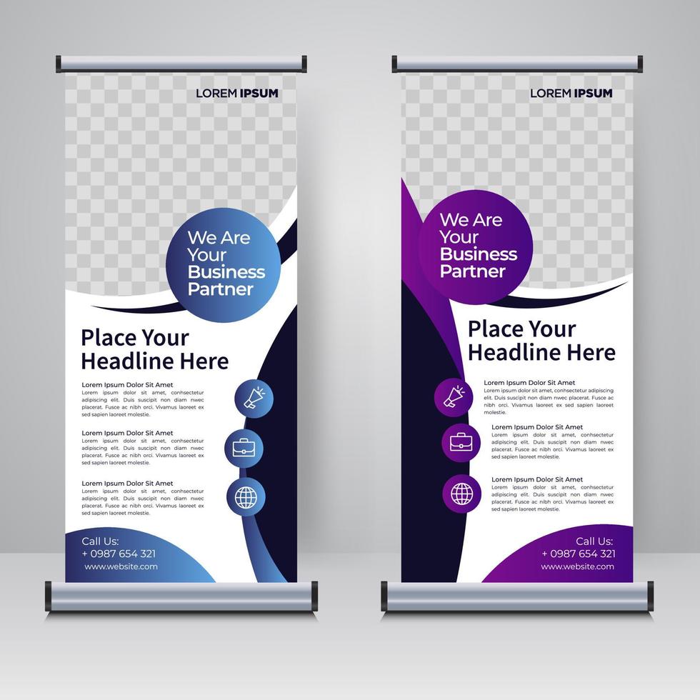 corporate rollup of x banner ontwerpsjabloon vector