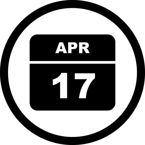 17 april Datum op een eendaagse kalender vector