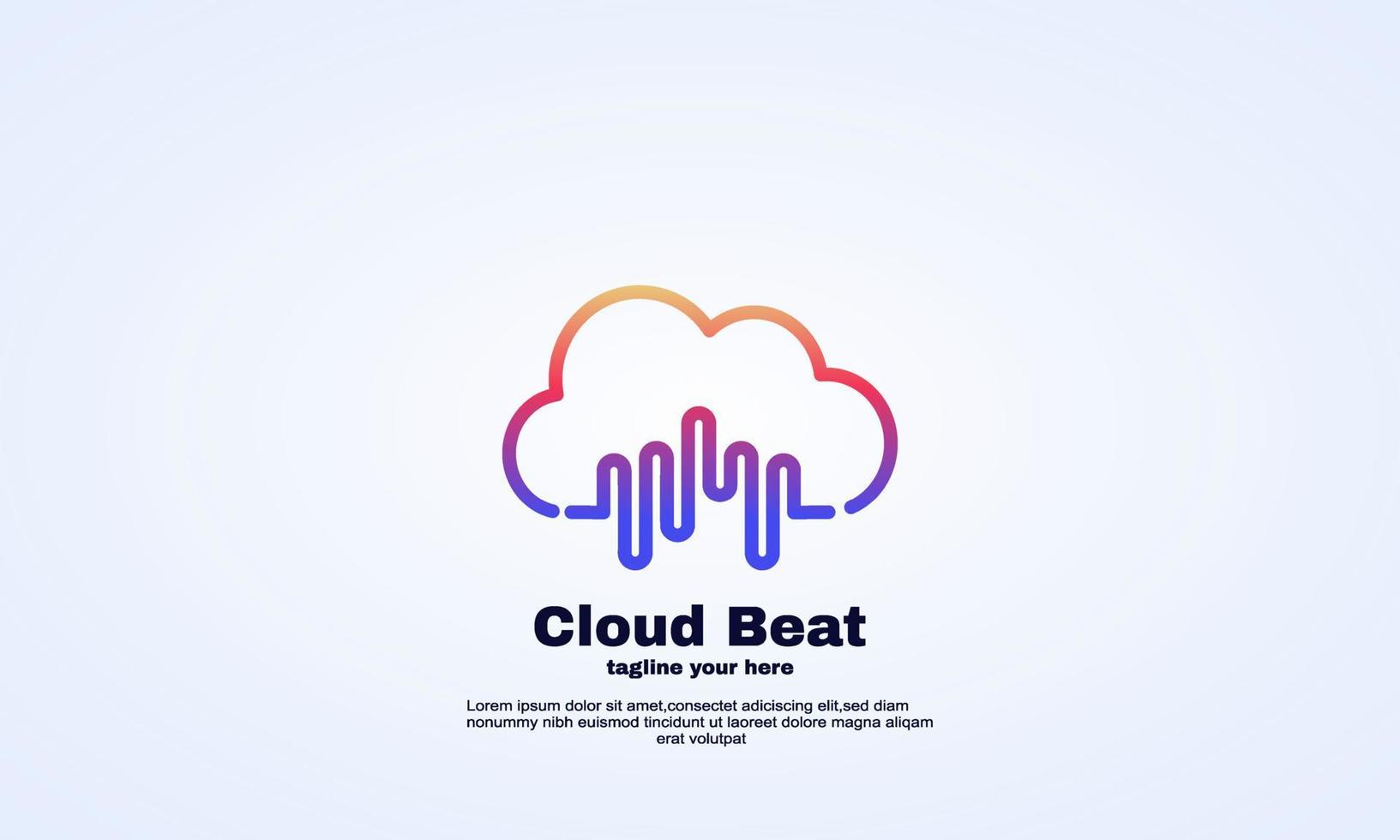 vector merk cloud beat logo ontwerp sjabloon kleur voor de kleurovergang