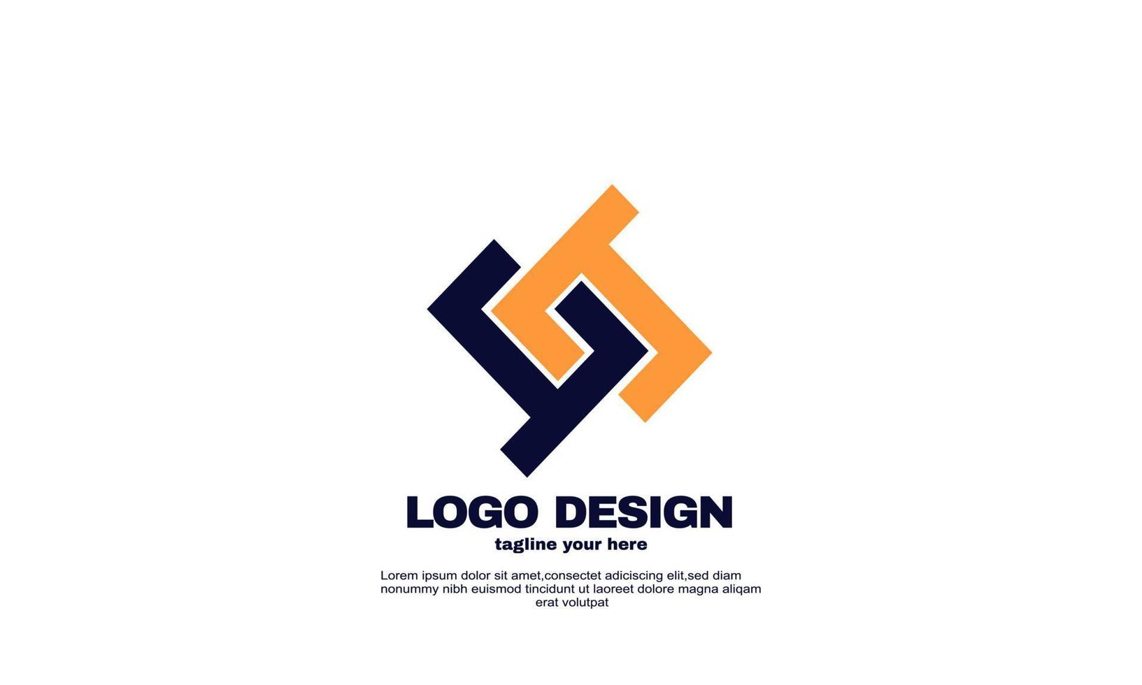 geweldige creatieve inspiratie beste logo elegante geometrische bedrijfs- en bedrijfslogo ontwerp vector met kleurrijk