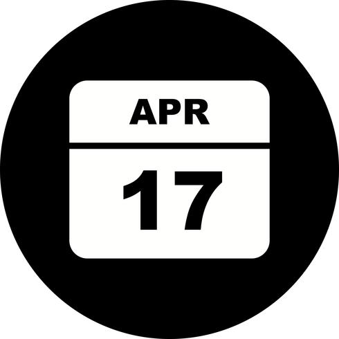 17 april Datum op een eendaagse kalender vector