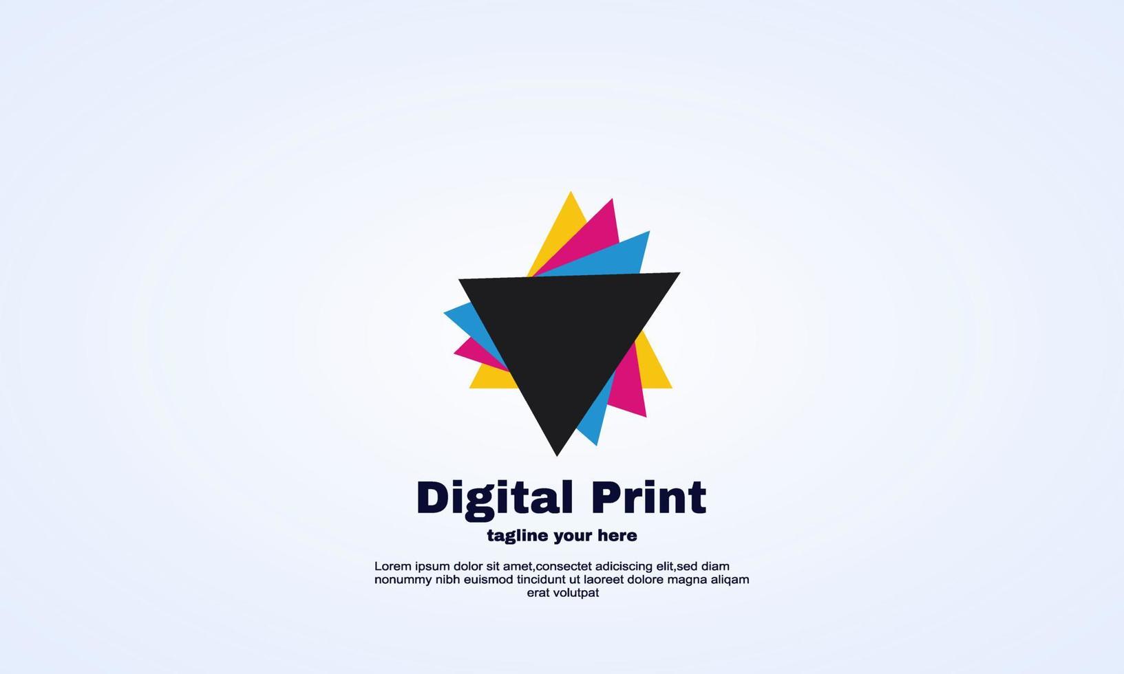 stoc digitale print logo ontwerpsjabloon kleurrijk vector