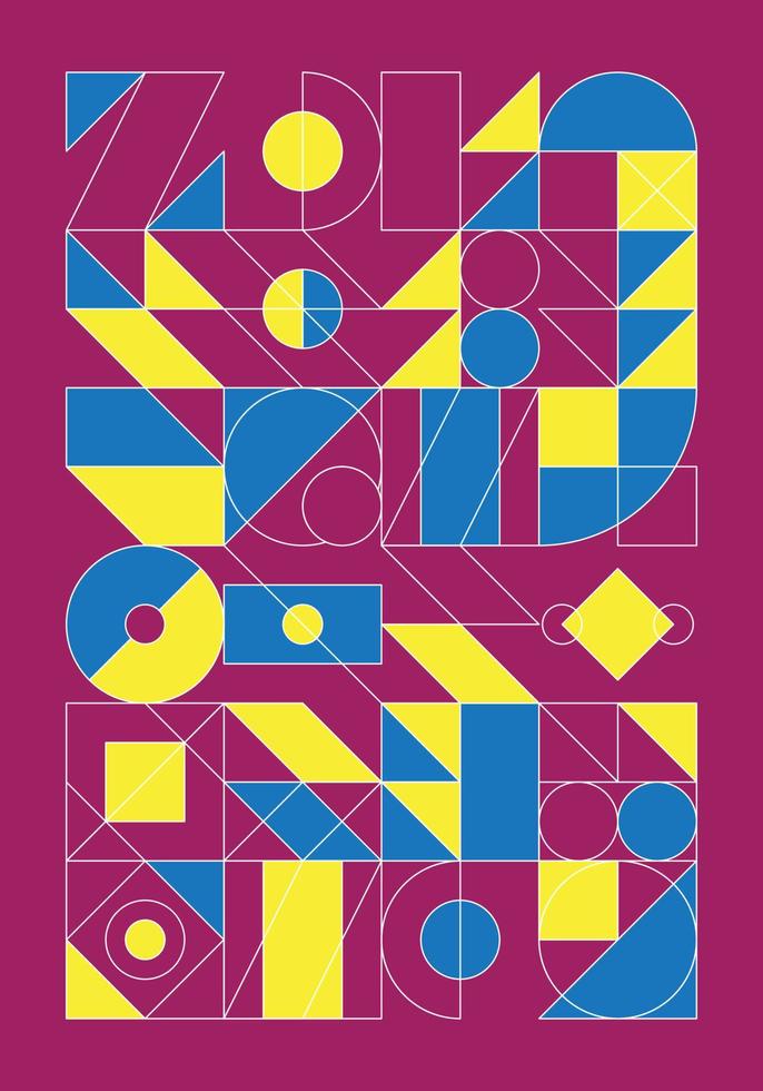 geometrische abstracte poster moderne stijl. bauhaus twee kleuren afbeelding. vector