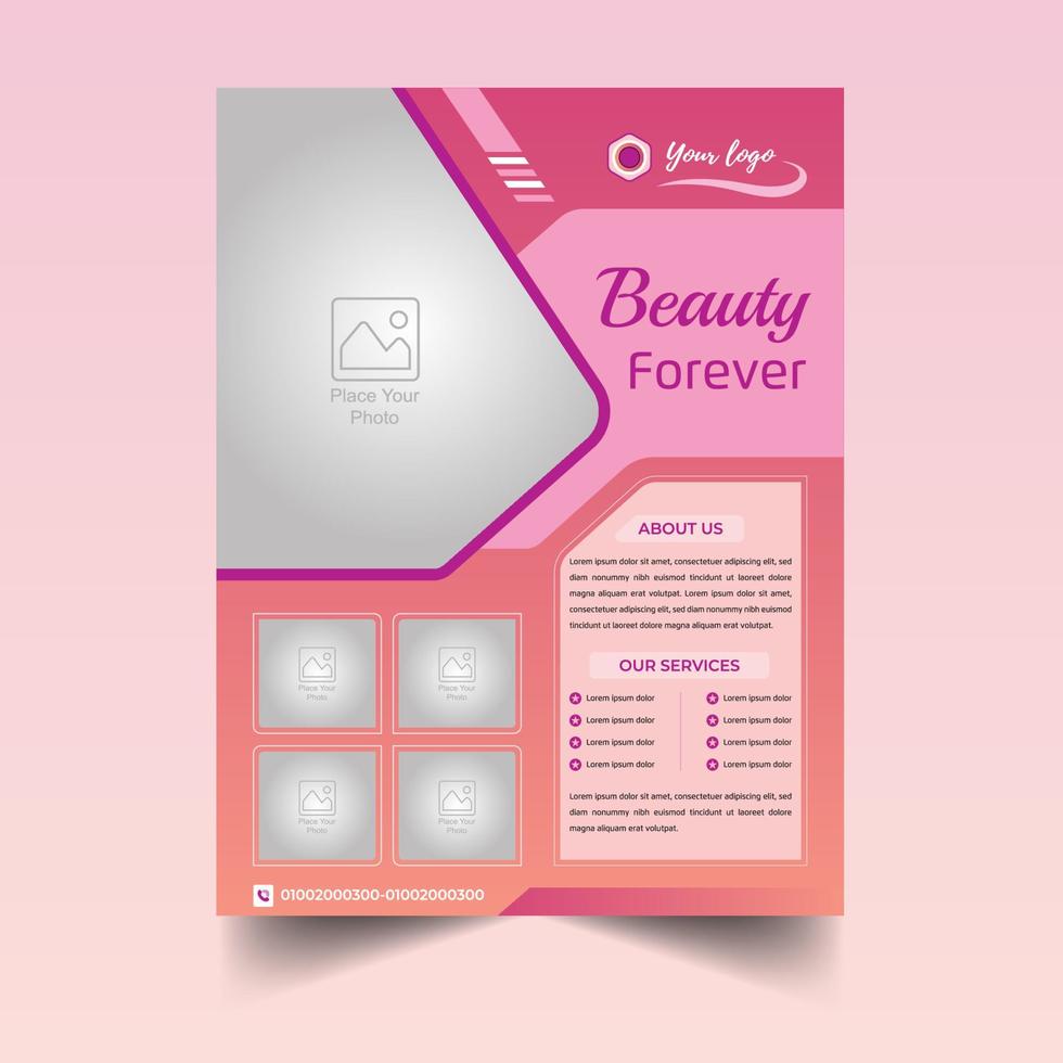 beauty spa flyer ontwerpsjabloon vector