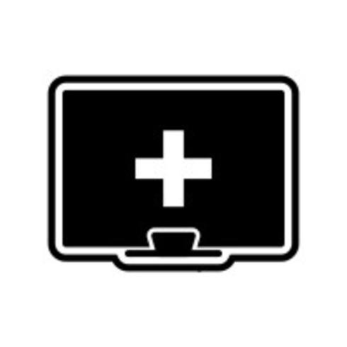 Online medische hulp pictogram ontwerp vector