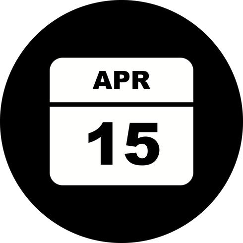 15 april Datum op een eendaagse kalender vector