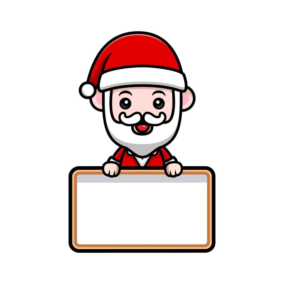 schattige kerstman mascotte cartoon icoon. kawaii mascotte karakter illustratie voor sticker, poster, animatie, kinderboek of ander digitaal en gedrukt product vector