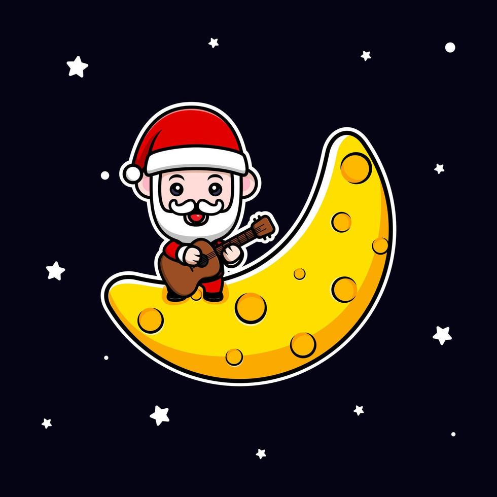 schattige kerstman mascotte cartoon icoon. kawaii mascotte karakter illustratie voor sticker, poster, animatie, kinderboek of ander digitaal en gedrukt product vector