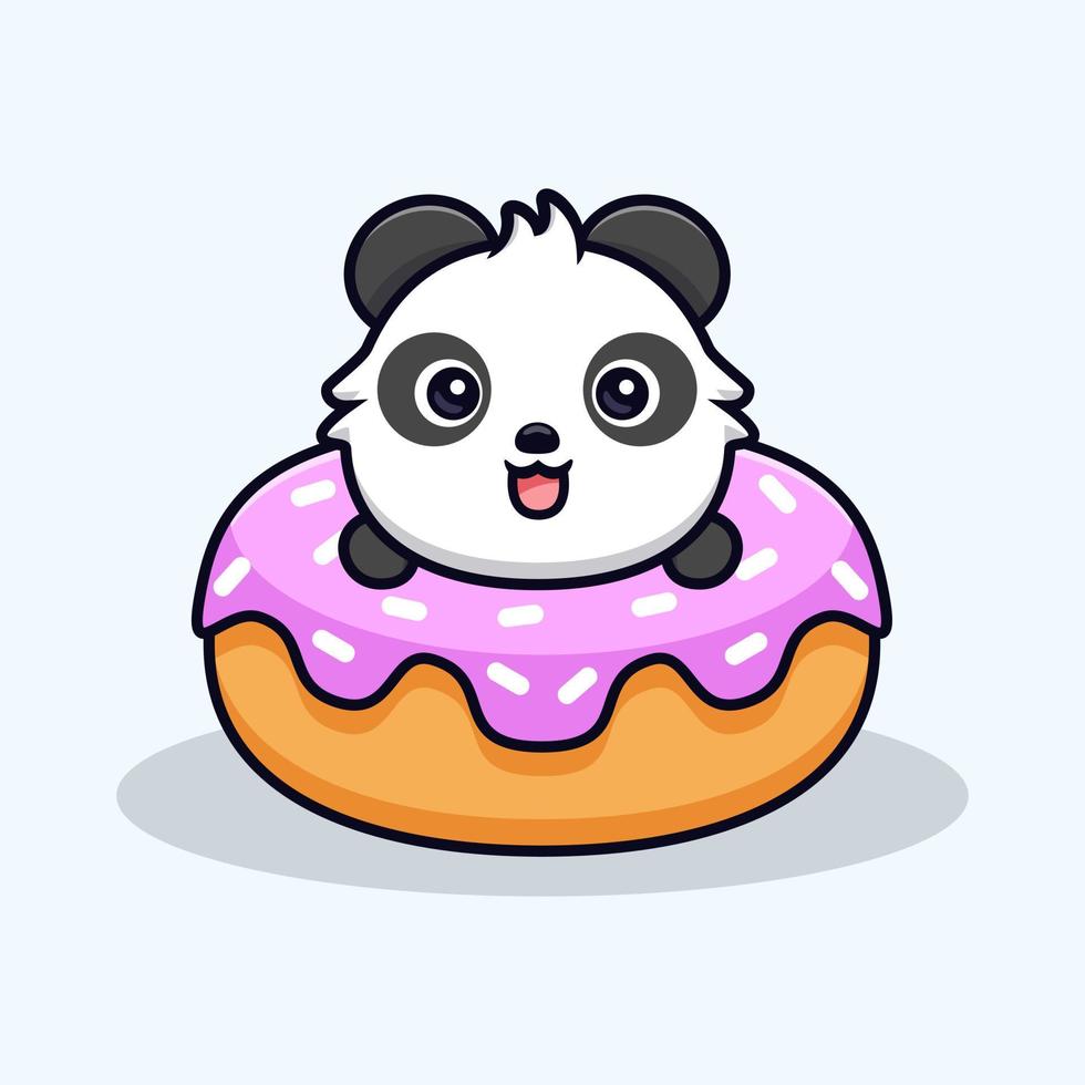 schattige panda mascotte cartoon icoon. kawaii mascotte karakter illustratie voor sticker, poster, animatie, kinderboek of ander digitaal en gedrukt product vector
