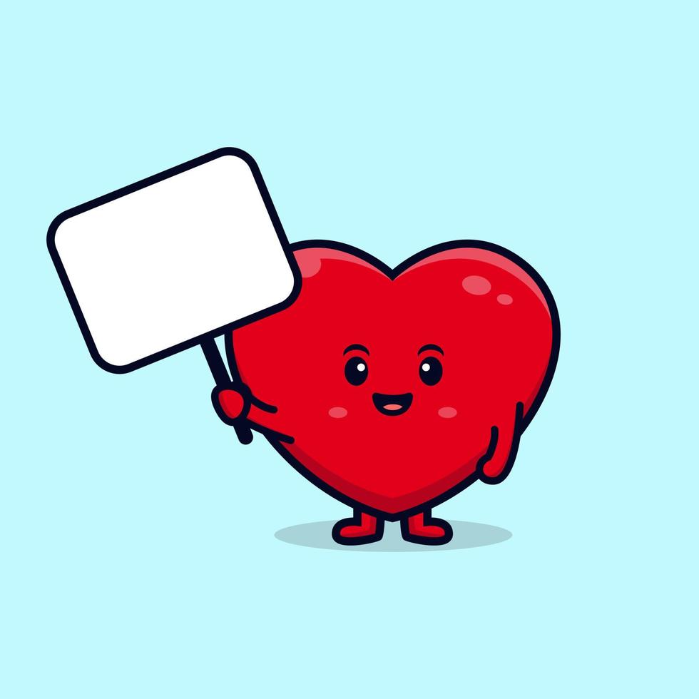 schattig hart karakter cartoon mascot.kawaii mascotte karakter illustratie voor sticker, poster, animatie, kinderboek of ander digitaal en gedrukt product vector