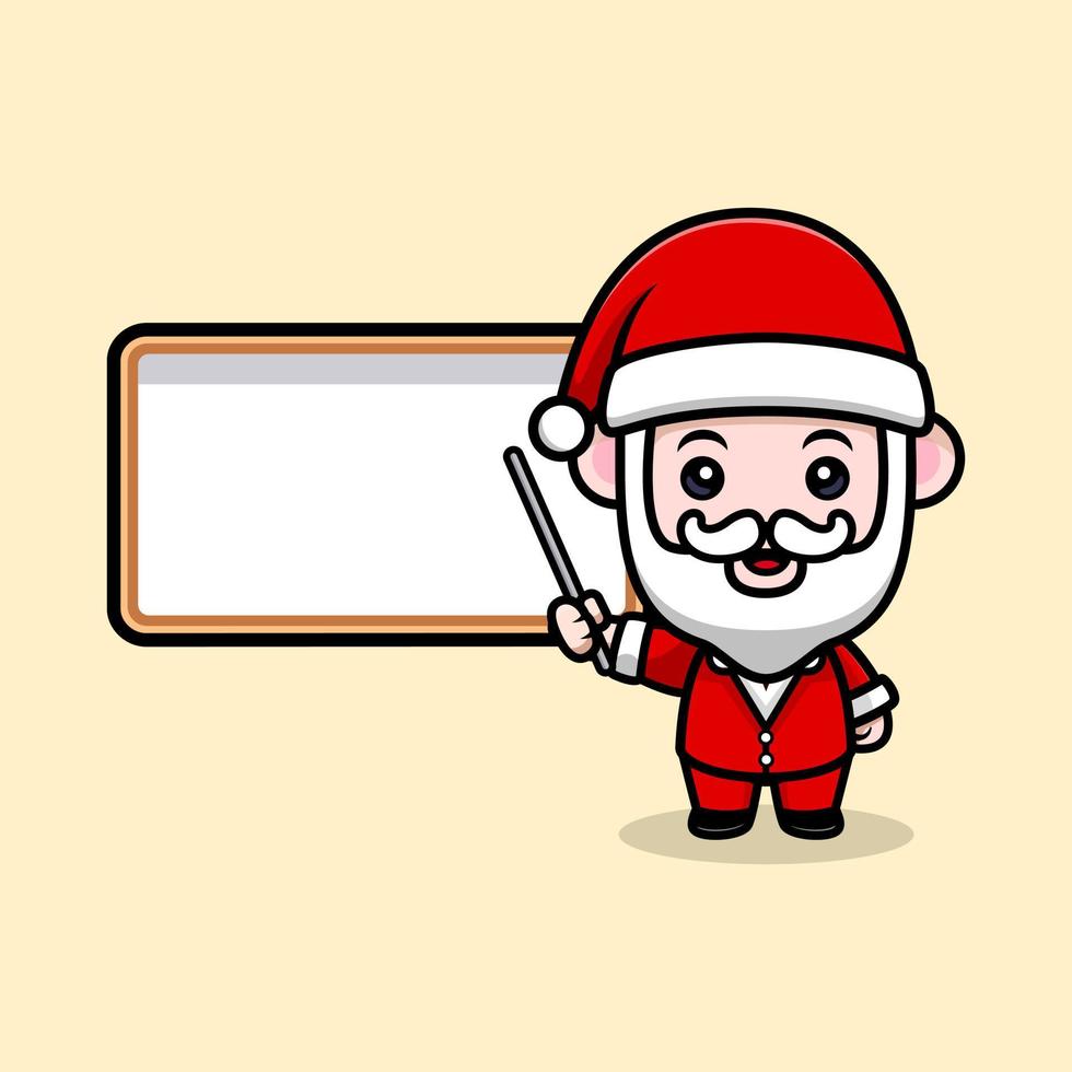 schattige kerstman mascotte cartoon icoon. kawaii mascotte karakter illustratie voor sticker, poster, animatie, kinderboek of ander digitaal en gedrukt product vector