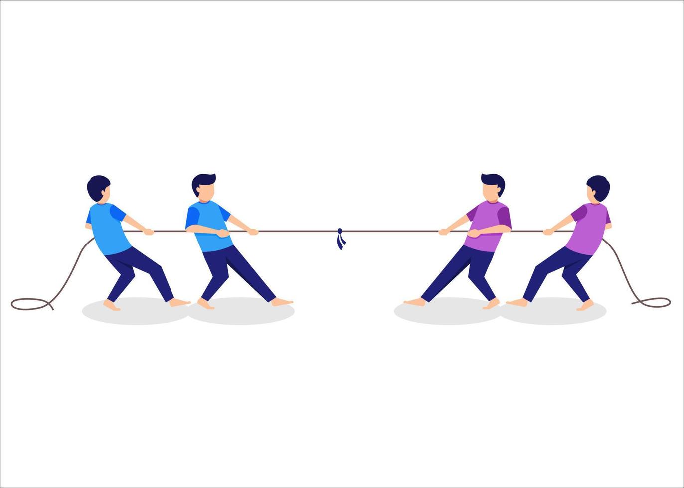 touwtrekken concurrentie. traditionele spellen concept illustratie vector