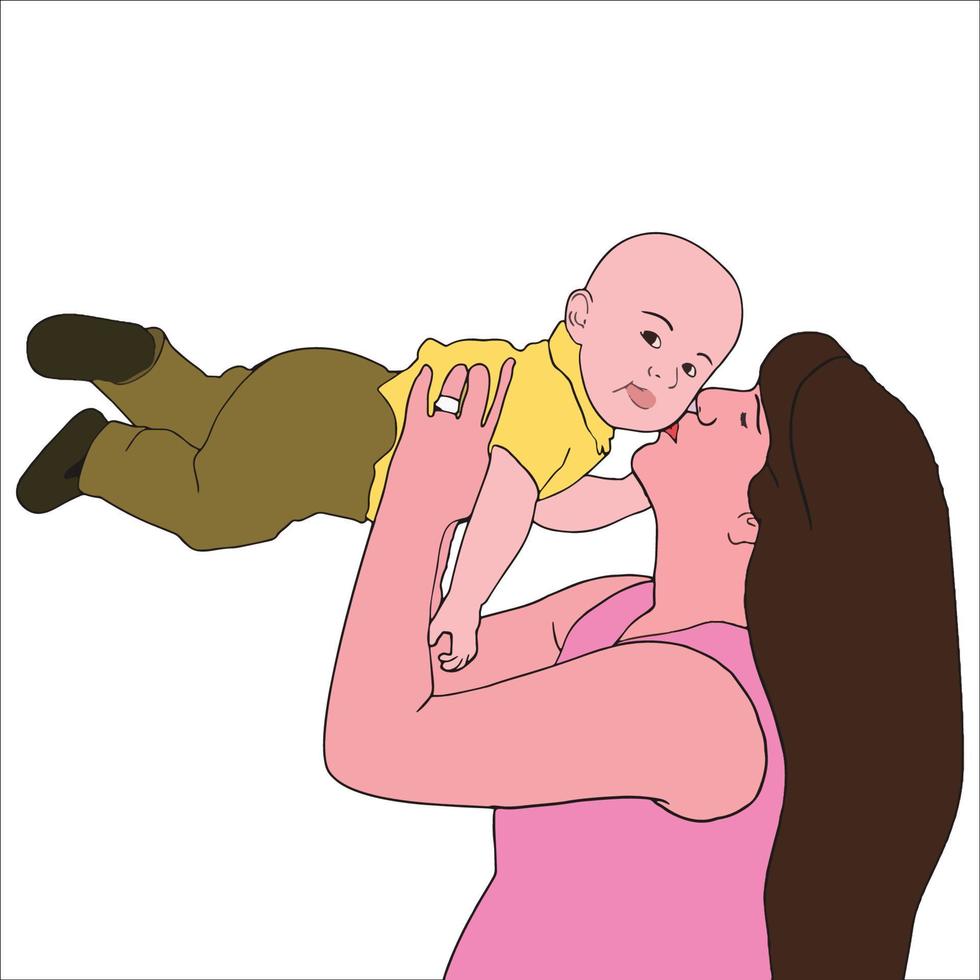 moeders dag karakter illustratie op witte achtergrond. vector