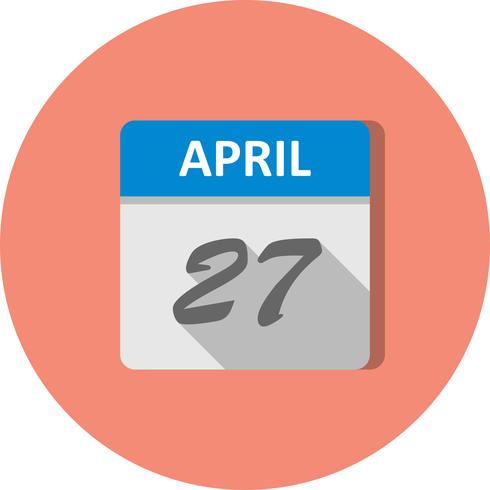 27 april Datum op een eendaagse kalender vector