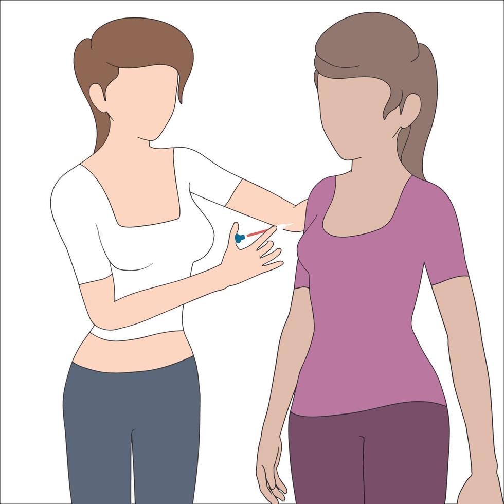 vaccinatie hand getekende vectorillustratie. vector