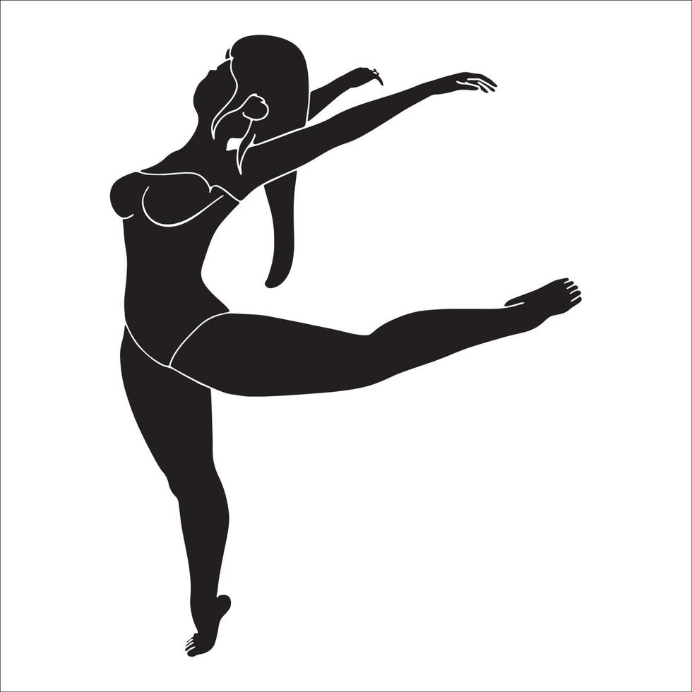 mooie ballerina dans performer illustratie op witte achtergrond. vector