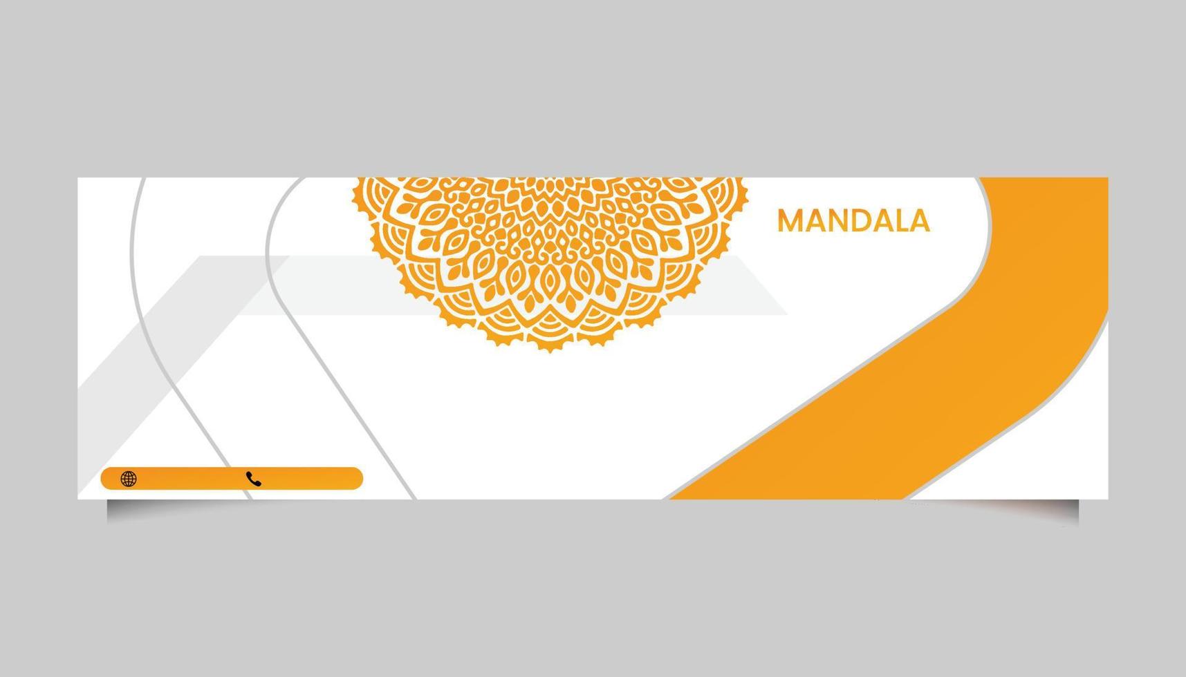 mandala sierlijke achtergrond met social media banner vector