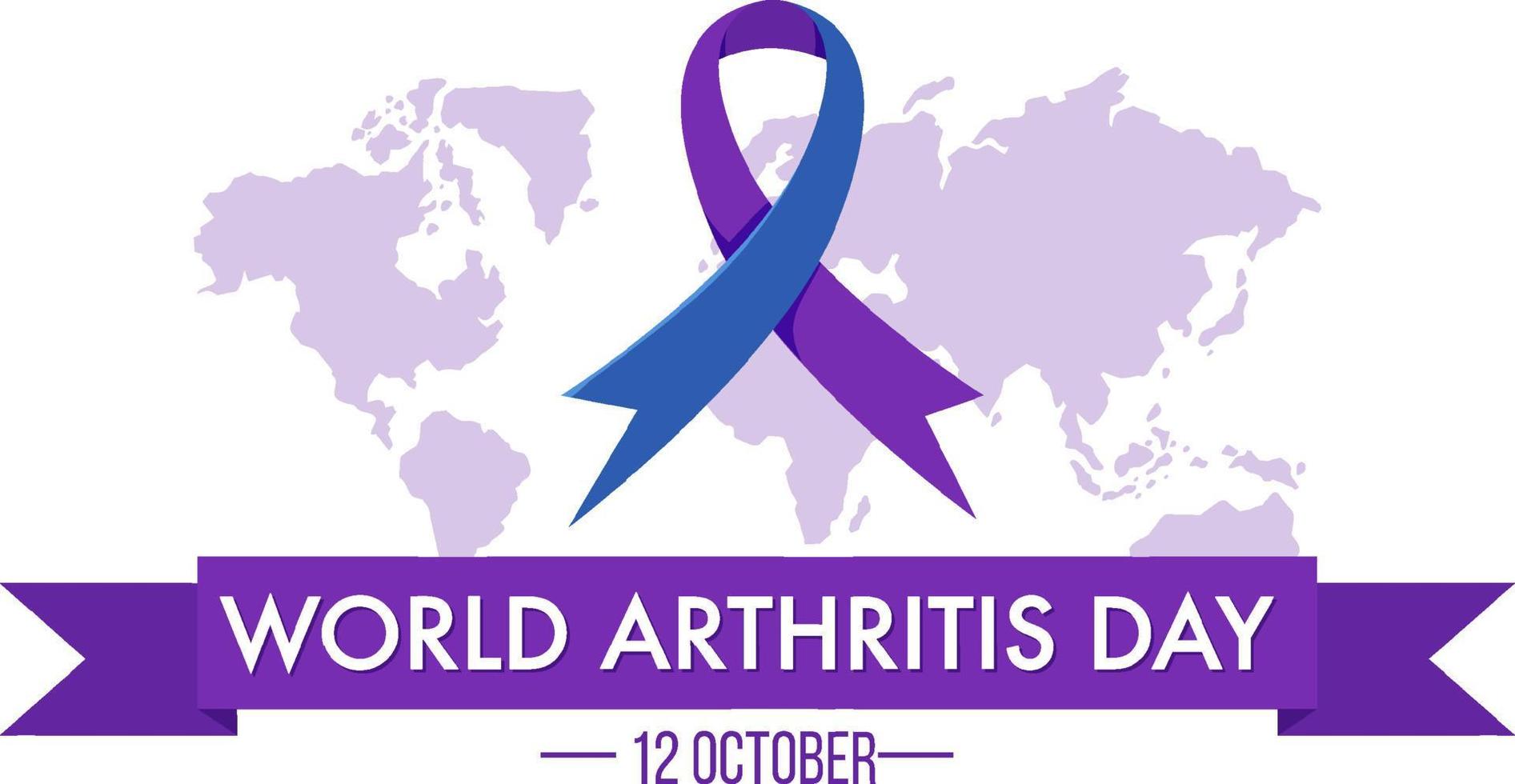 wereld artritis dag banner met paars lint vector