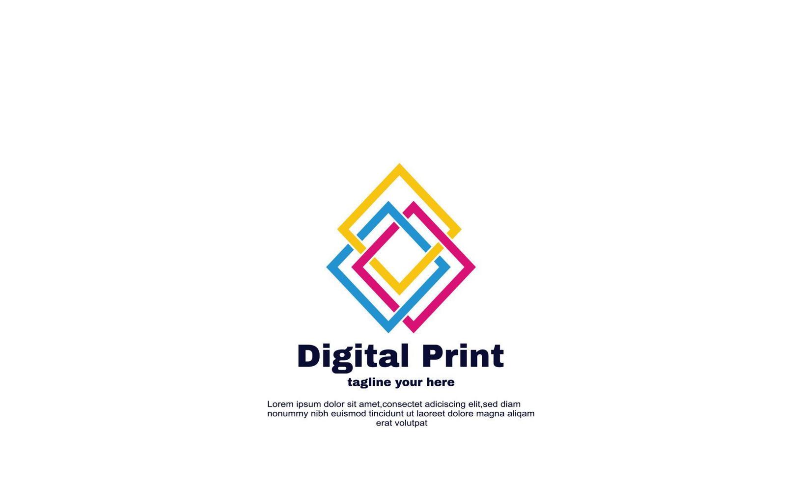 geweldige abstracte digitale print logo ontwerpsjabloon vector