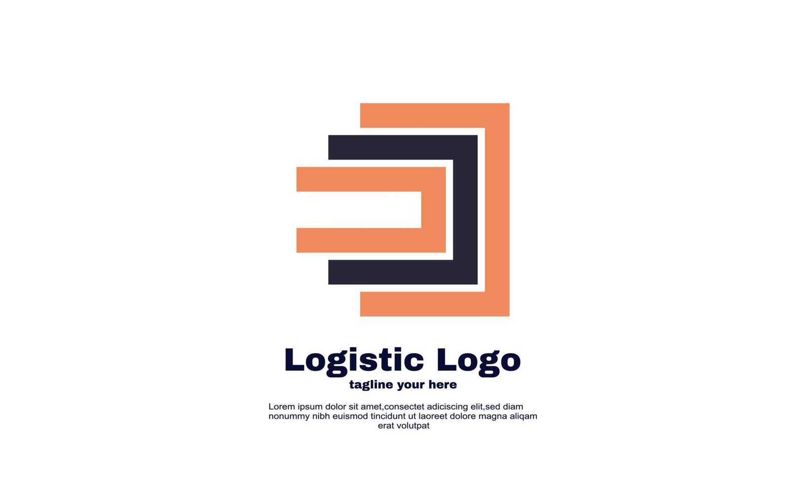 vector abstract bedrijf en bedrijf logistiek logo ontwerp oranje kleur