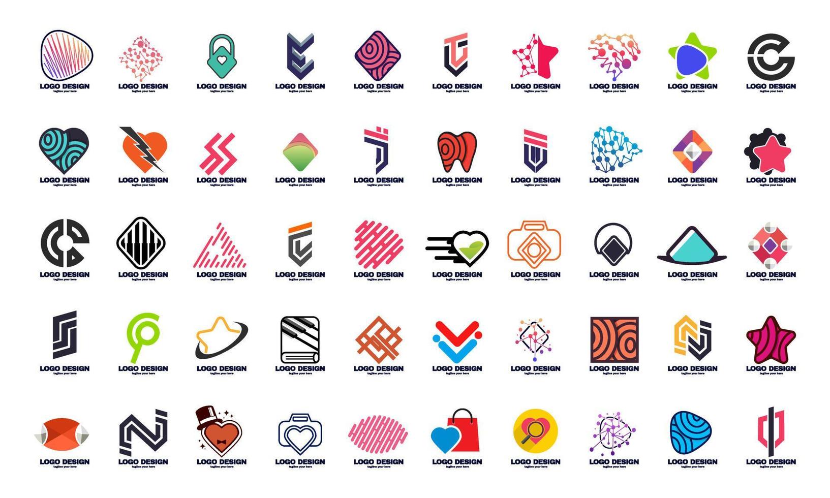abstract instellen beste collectie logo kleurrijk bedrijf bedrijf ontwerp vector