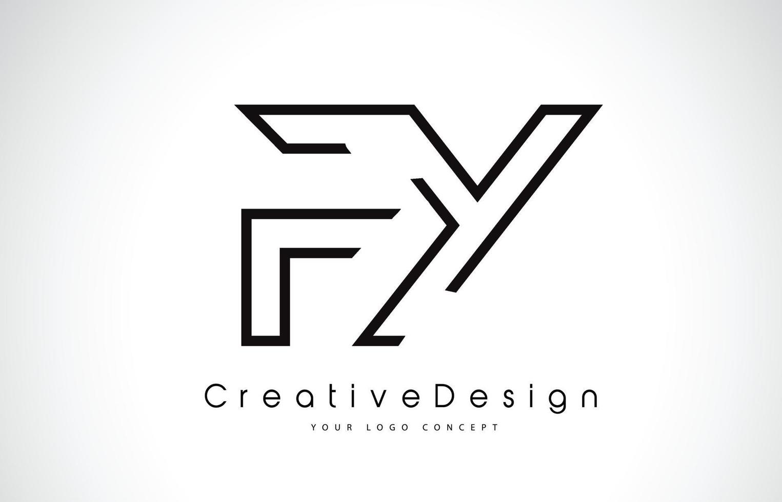 fy fy letter logo-ontwerp in zwarte kleuren. vector