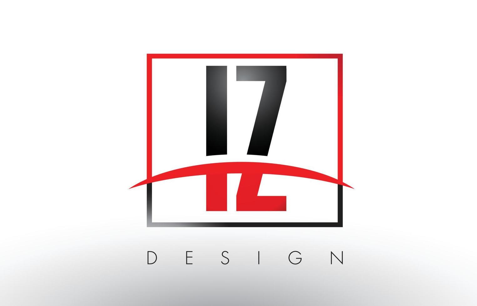 iz iz logo letters met rode en zwarte kleuren en swoosh. vector