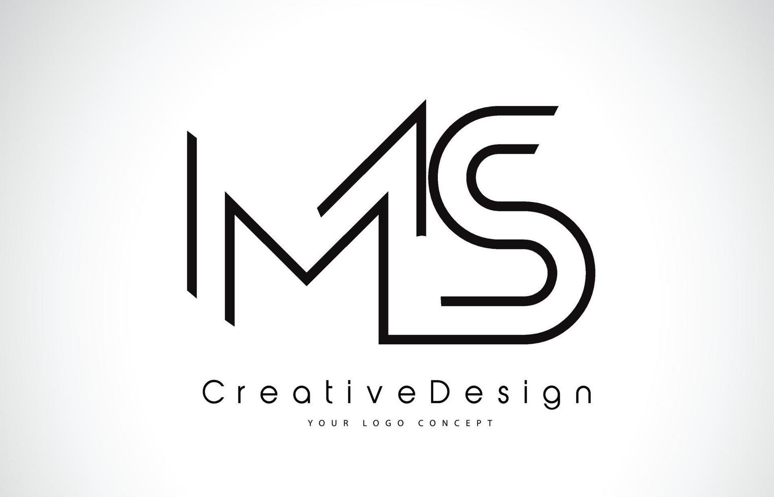 ms ms letter logo-ontwerp in zwarte kleuren. vector