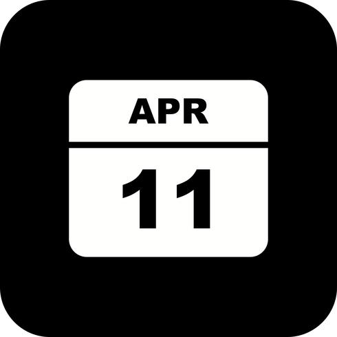 11 april Datum op een eendaagse kalender vector