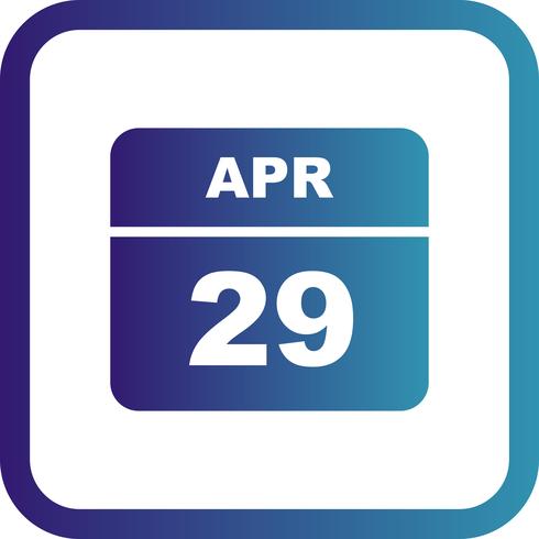 29 april Datum op een eendaagse kalender vector