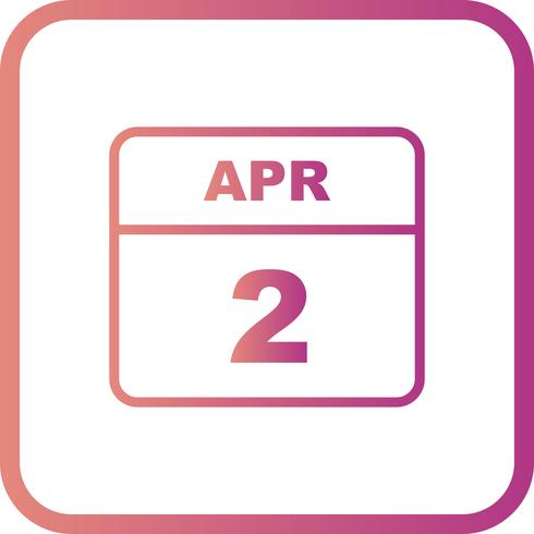 2 april Datum op een eendaagse kalender vector