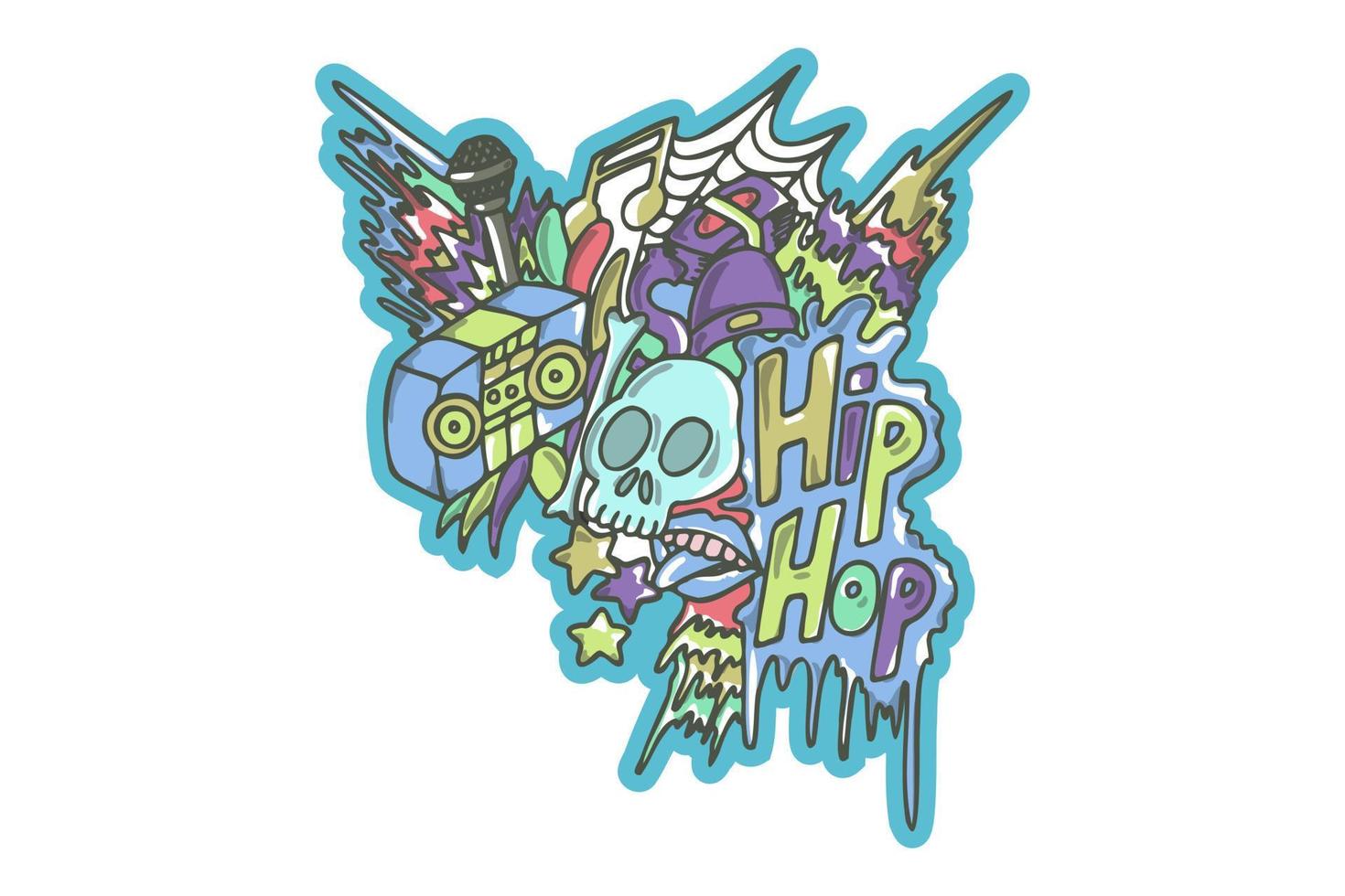 hiphop sticker doodle kunst vector