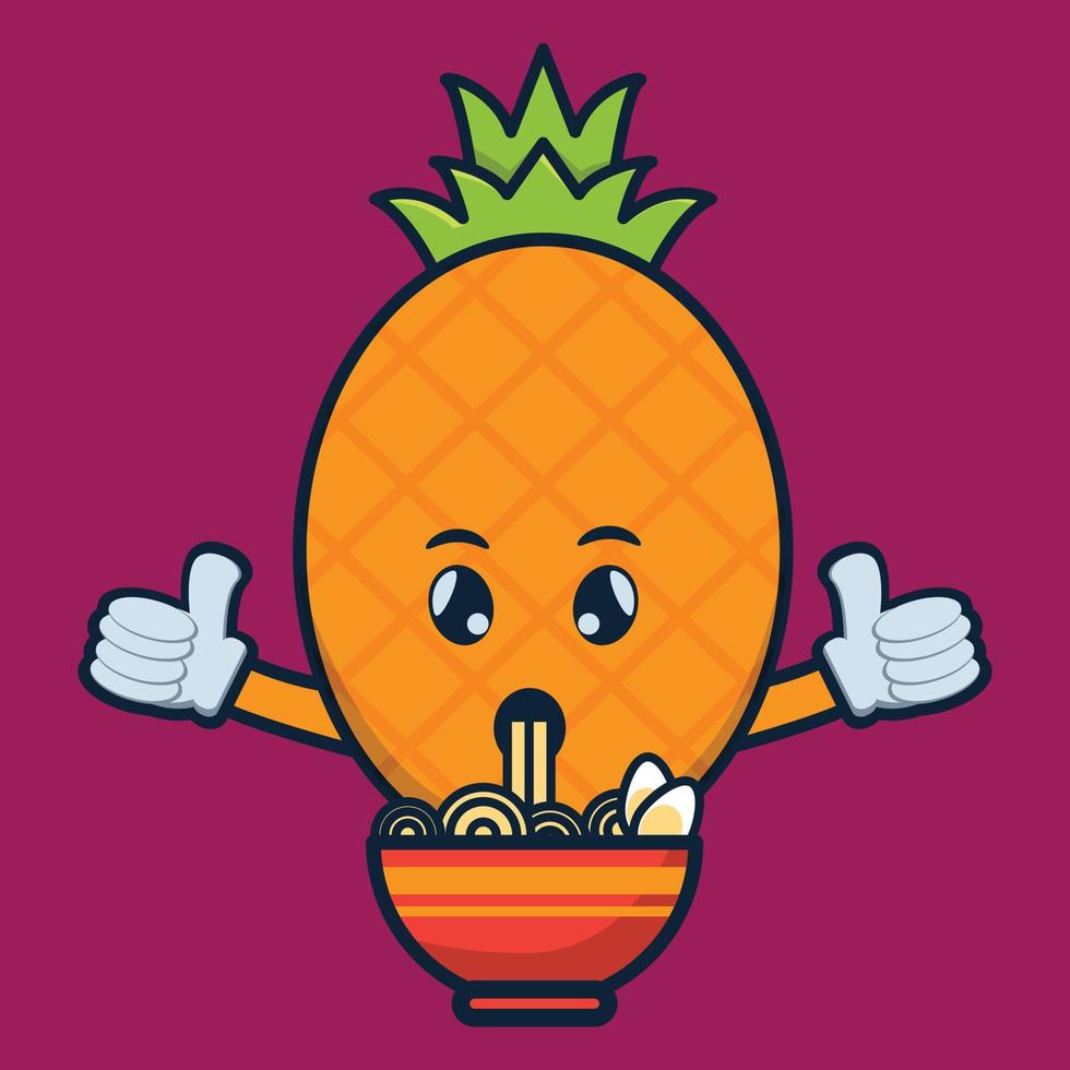 vectorillustratie van ananas fruit karakter vector