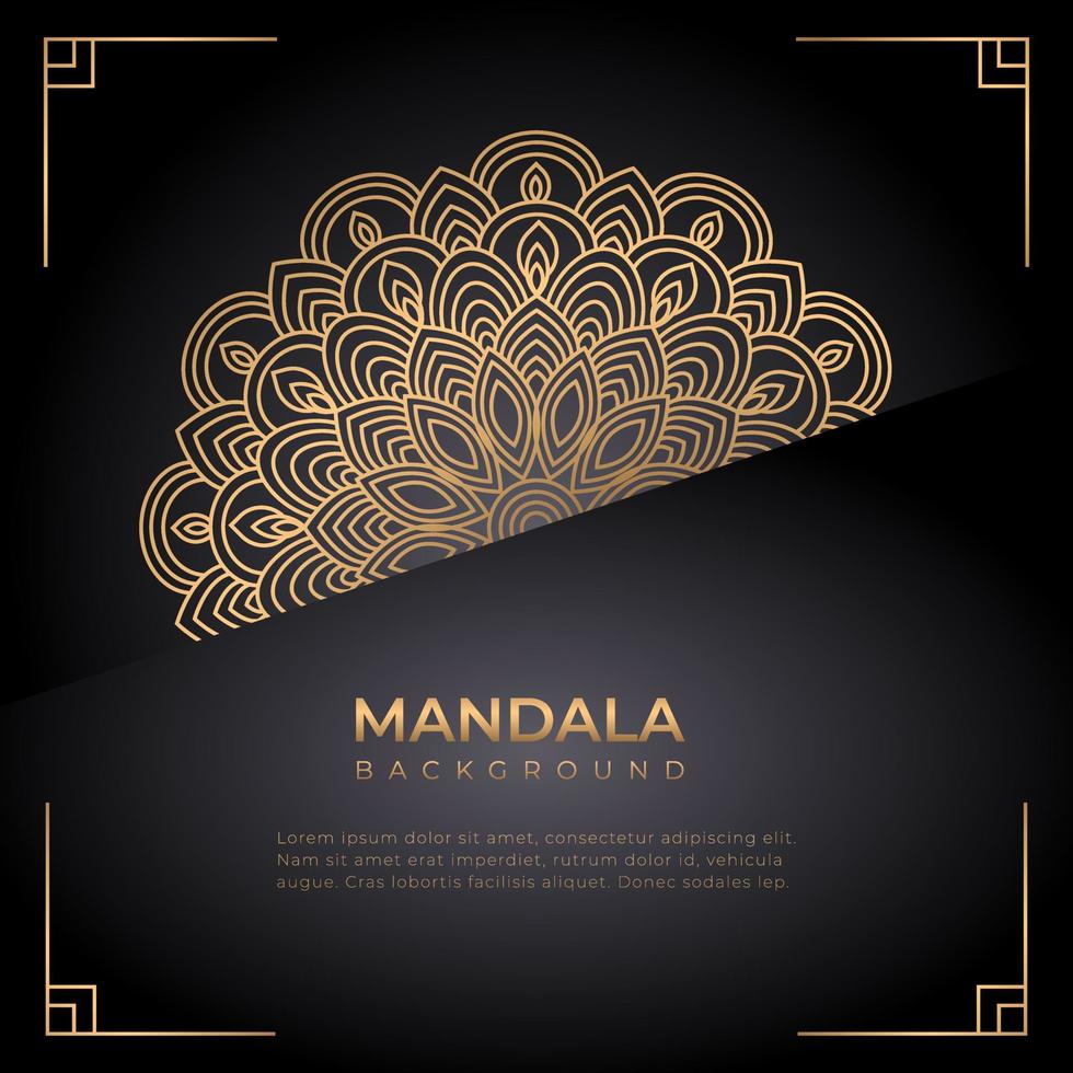 luxe schone mandala achtergrond met gouden islamitische arabesque en sierlijke elegante zwarte huwelijksuitnodiging achtergrond vector