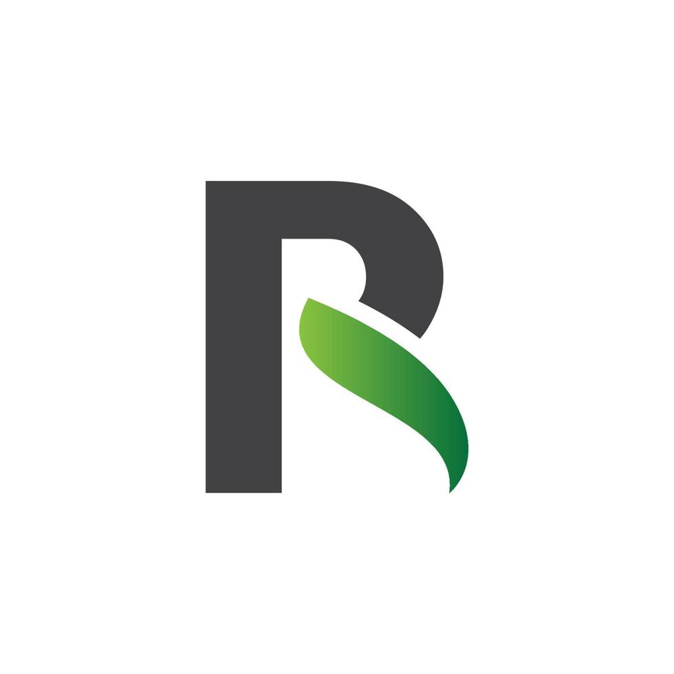 letter r alfabet natuurlijke groene pictogrammen blad logo vector